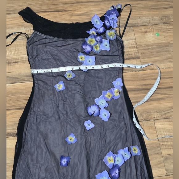 Cache Black Maxi Dress with Purple Floral Accents - Picture 15 of 16